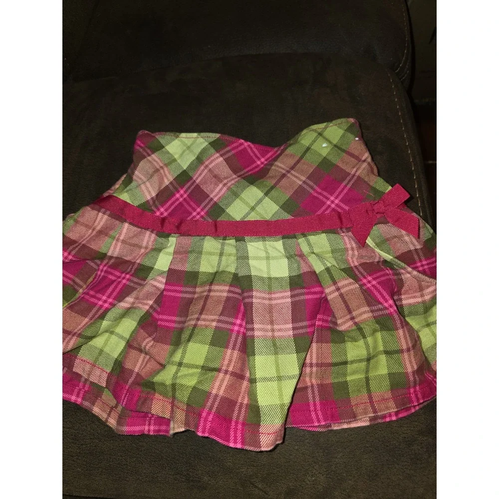 Gymboree butterfly girl top and plaid skort size 5